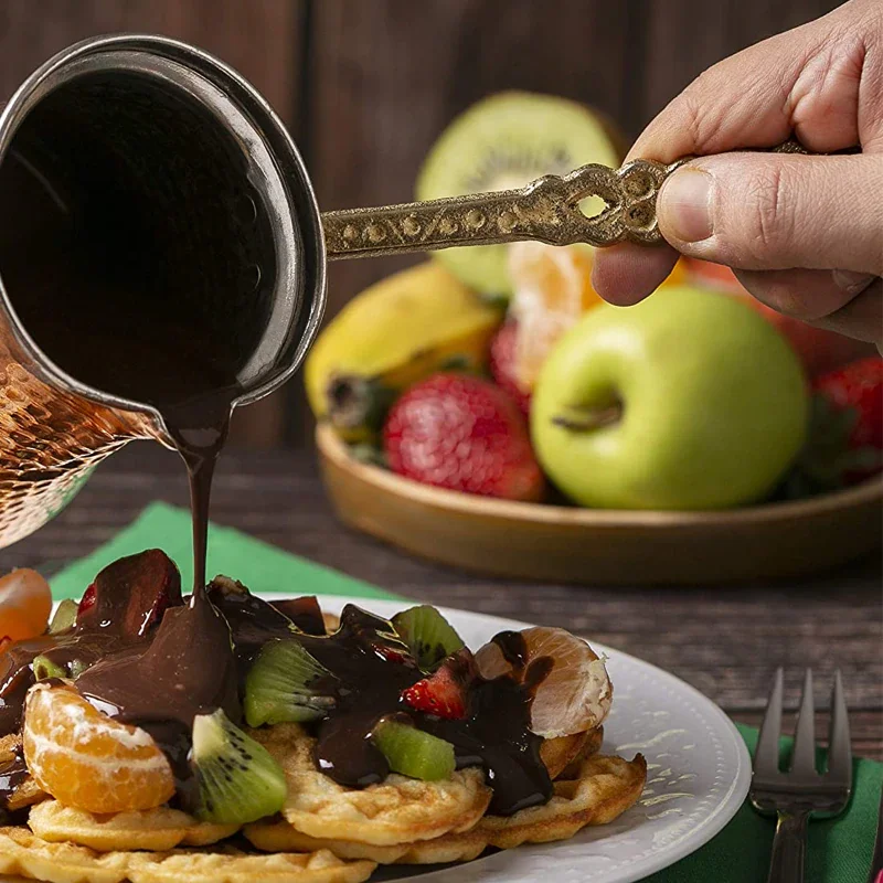 Кофейник с медной гравировкой большой кофейник ручной работы деревянной ручкой