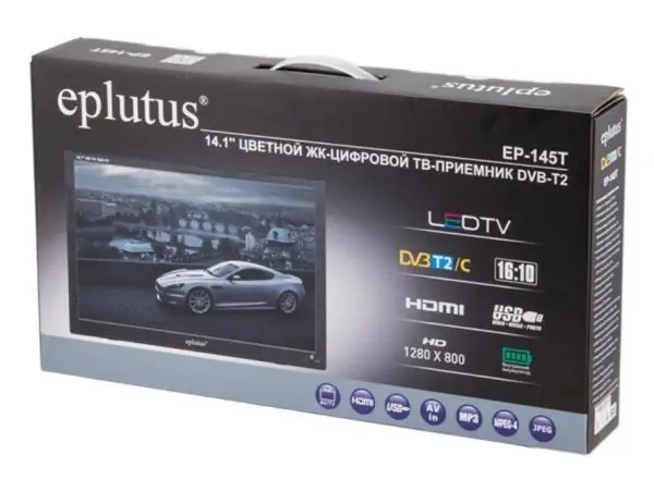 Portable TV eplutus ep-145t 14.1 &quotDVB-T2/DVB-C with battery | Электроника