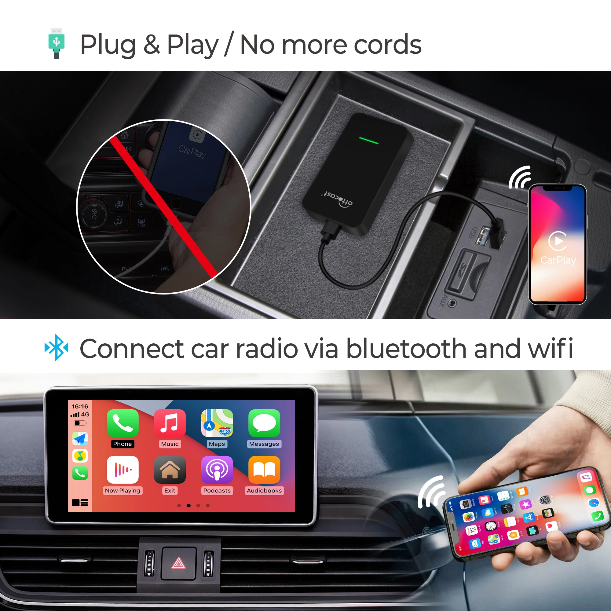 U2-Now беспроводной адаптер CarPlay для оригинального автомобиля поставляется с