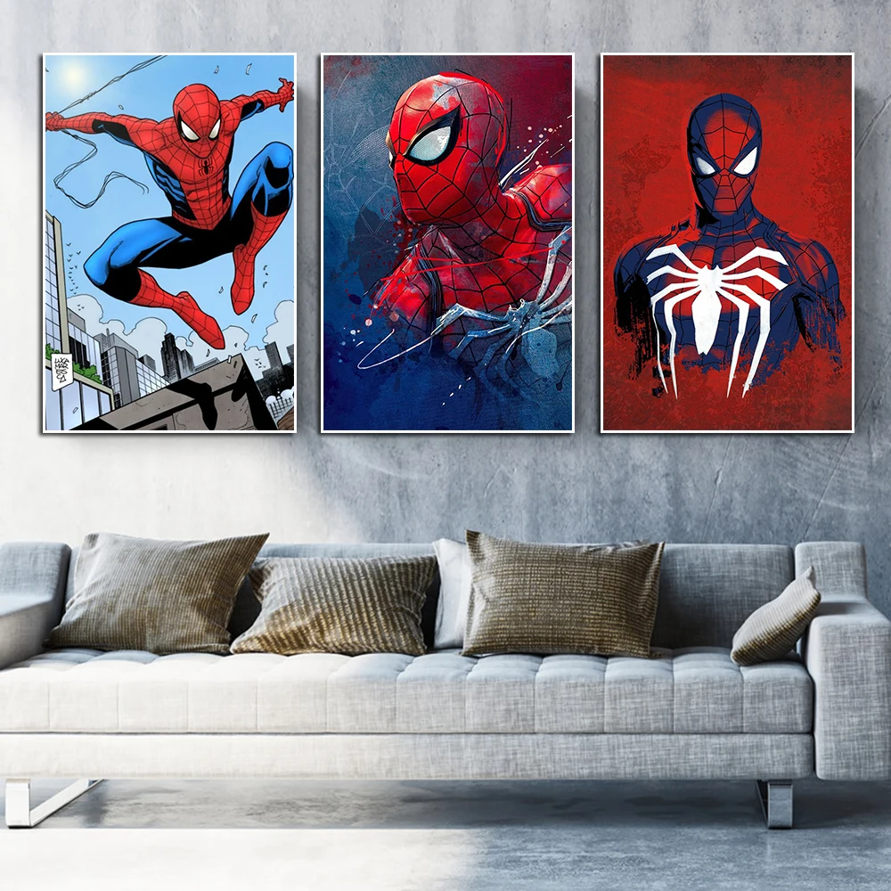 Marvel мстители супергерой фильм постер абстрактный Рисунок Человек-паук искусство