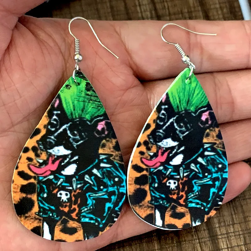 Панк серьги с собаками по волчьим законам в африканском стиле скрыть висячие