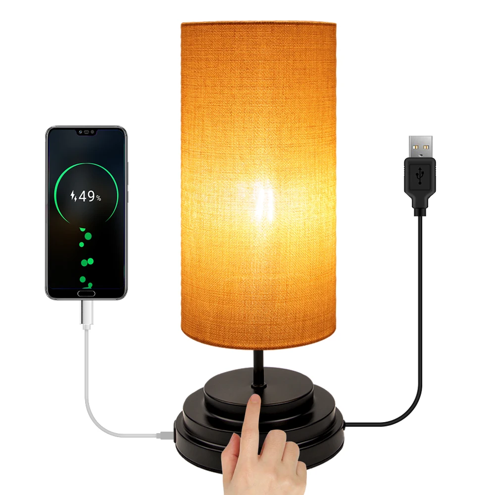 Настольная лампа с сенсорным управлением USB Минималистичная прикроватная
