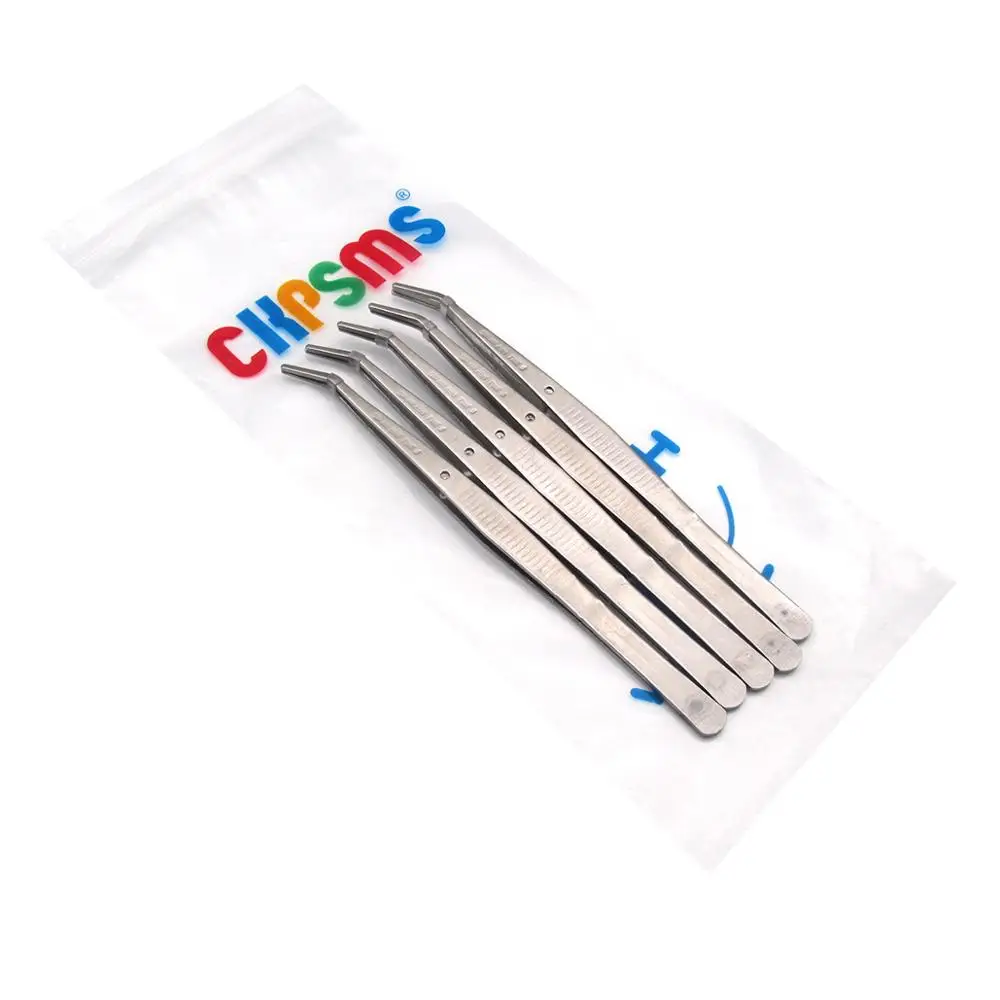 

Stainless Steel 6" Deluxe Bent Tweezers long FOR THREAD PICKING / OTHER PURPOSES