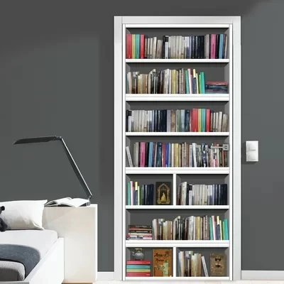 Креативная дверная наклейка книжная дверь книжного шкафа Фреска дверная крышка наклейки на стену для кухни обои обновление Фреска Наклейка Детские домашние декорации