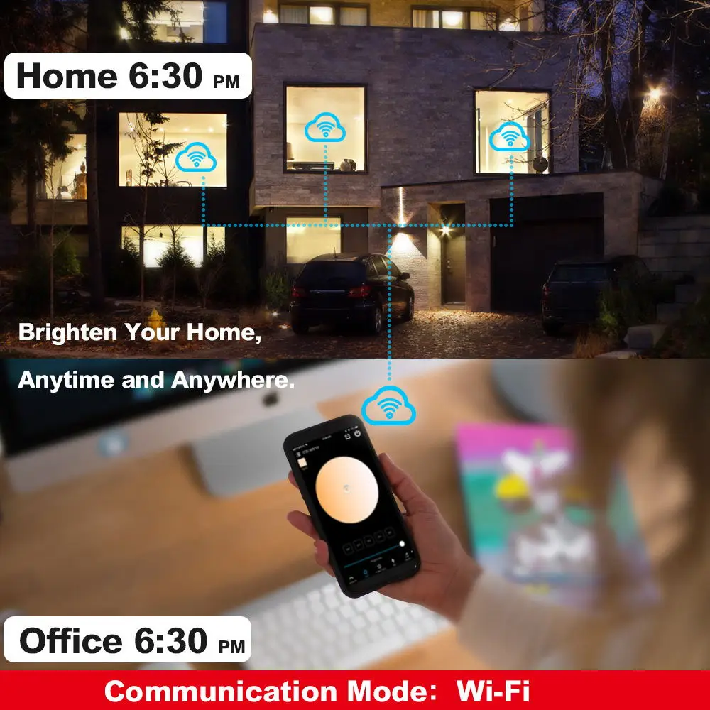 Умная потолочная лампа RGB совместима с Alexa и Google home затемнение кухня гостиная