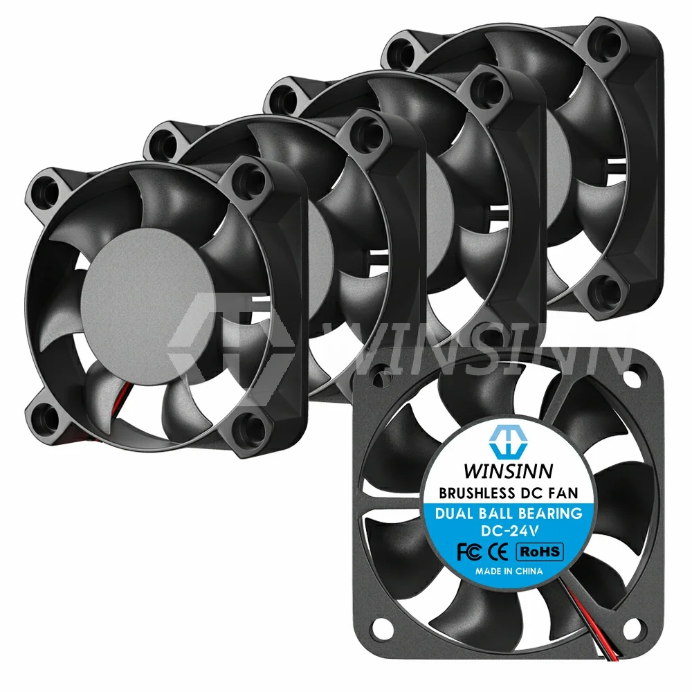 Winsinn-ventilador Hidráulico e Duplo do Rolamento de Esferas Refrigeração sem Escova 40×10 mm 2pin dc 5v 12v 24v 4010 Pack