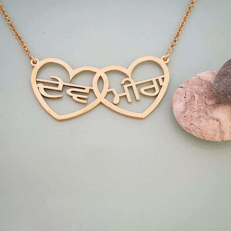 

Custom Tiny Sanscrit Hindi name necklace Bangla Russian Korean Arabic Neckalce With Heart Flowers Butterfly Choker Necklaces