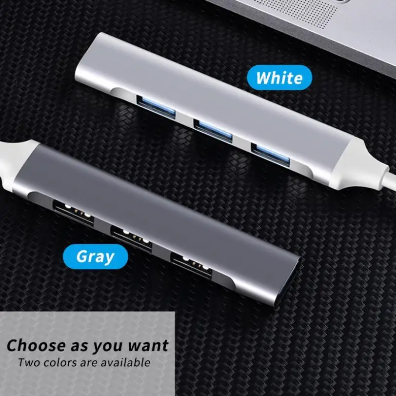 

Type c/USB Four-port HUB Splitter 4 in 1 Expansion Dock Aluminum Alloy OTG Hub One-to-four Docking Station Converter