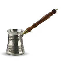 Plum Pewter Upright Model Copper Coffee Pot 5 Fincanlık Plum Pewter Upright Model Copper Coffee Pot 5 Fincanlık