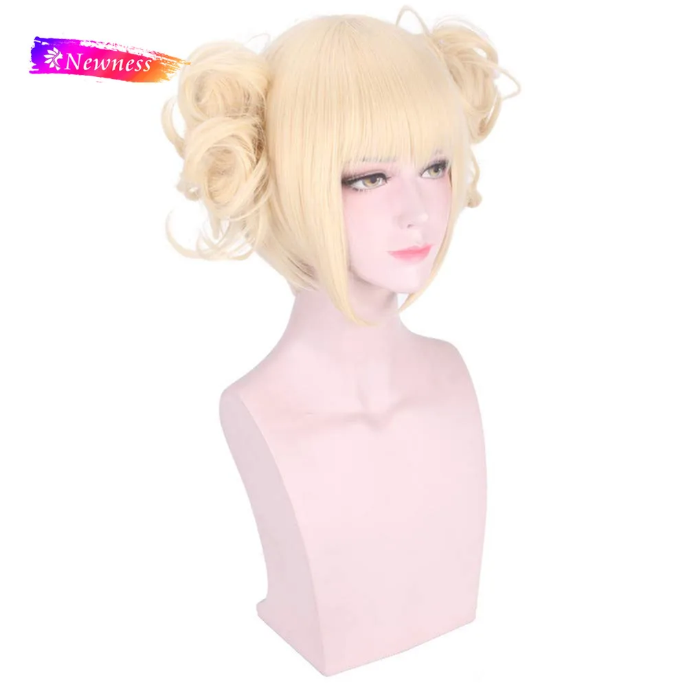 Newness My Hero Academia Cosplay Wig Styled Short Light Blonde Ponytails Synthetic Machine Made Hair Wigs For Women |