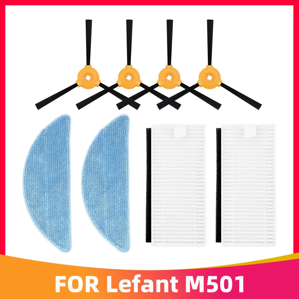 

For Lefant M200 / M201 / M501 / M520 / M571 / T700 / OKP Life K7 K2 Robot Vacuum Cleaner Spare Parts Hepa Filter Side Brush Mop