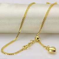 best gift au750 yellow gold necklace adjustable wheat chain 17 7l 2 5g