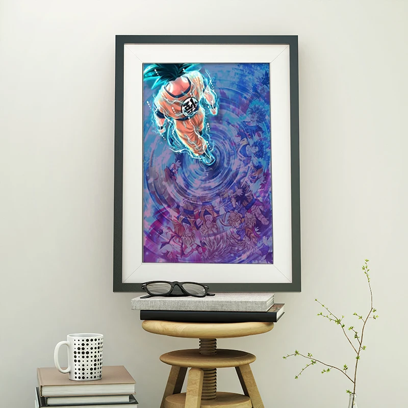 Гоку из дракона жемчуга Картина на холсте с эффектом волны рисунок стене аниме