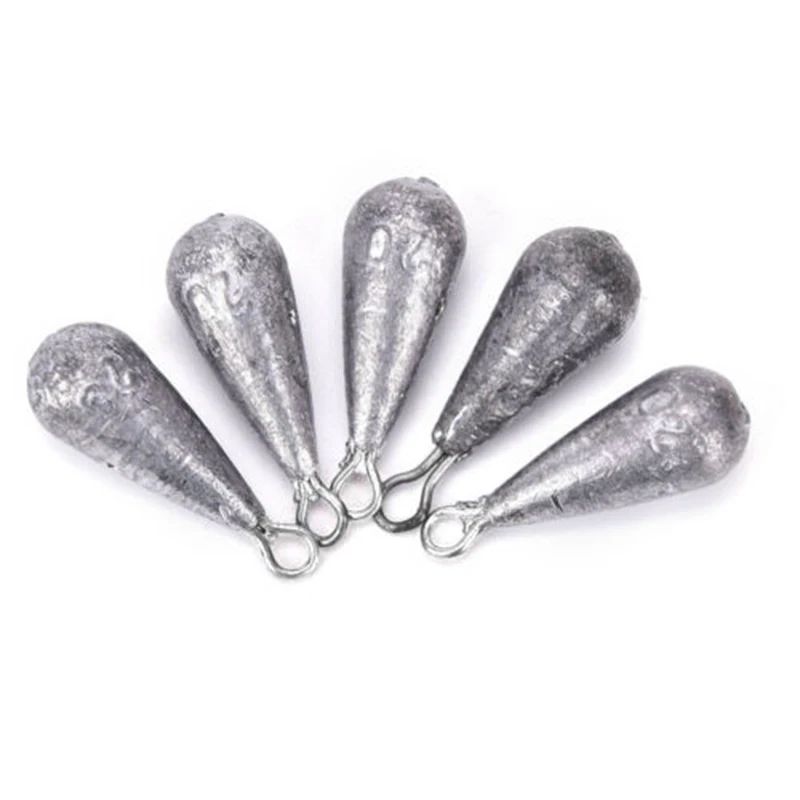 50 шт. 10g серебро грузило для рыбной ловли капли воды Форма весов свинцовый грузик