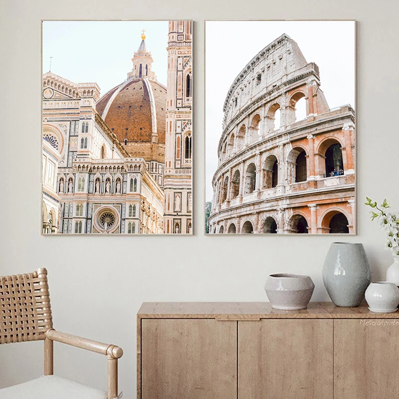 Италия Римский колоссеум фотографии плакаты и принты Флоренция Duomo Искусство Холст Живопись стены картины для гостиной домашний декор