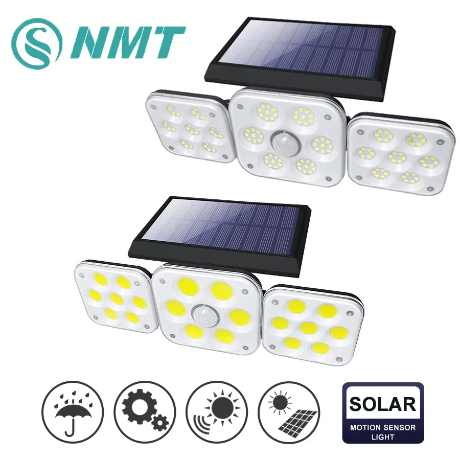 

54/138 светодиодный s на открытом воздухе на стенная солнечна лампа на солнечных батареях Солнечный свет 3 головки дистанционного Управление В...