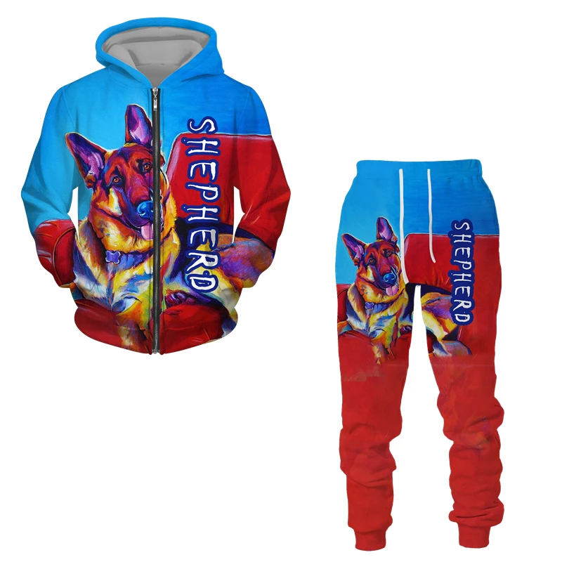 Костюм спортивный мужской с 3D-принтом свитшот худи и штаны повседневная одежда