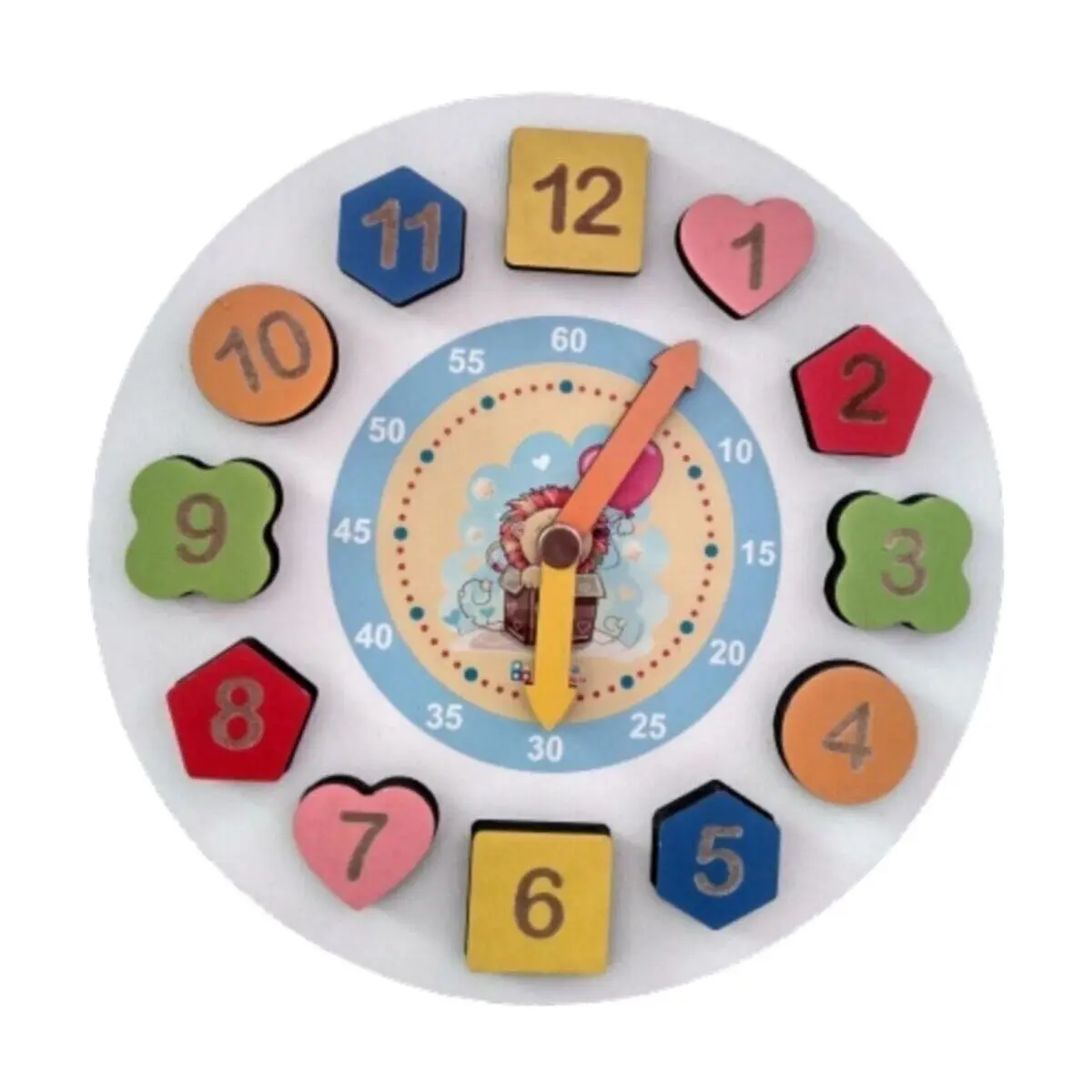 

Puzzle Wooden Find Geometric Shapes And Plug Puzzle Learn Clock Shapes Small Wood Parts Learn Numbers And Clock Colorful