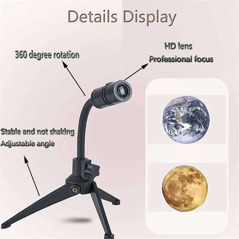 Лунная лампа романтический ночник проектор с вращением на 360 ° USB лунный
