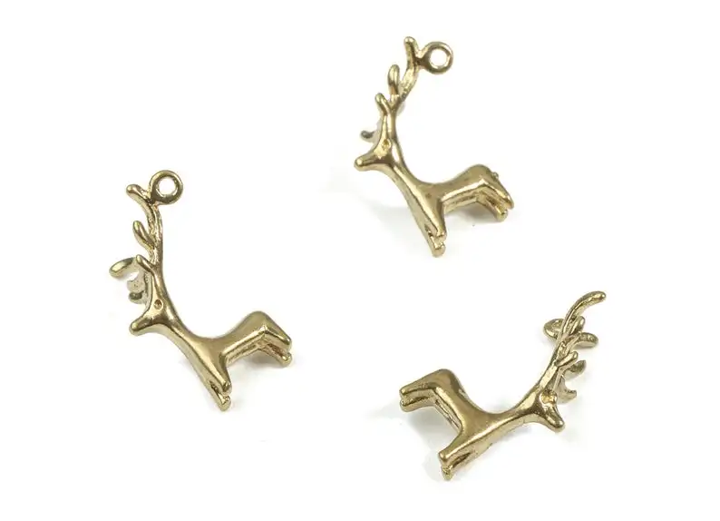 

Brass Deer Earring Charms - Raw Brass Deer Pendant and Necklace - Jewelry Supplies - 6Pcs/Lot - 17.53x8.32x2.18mm - PP3010