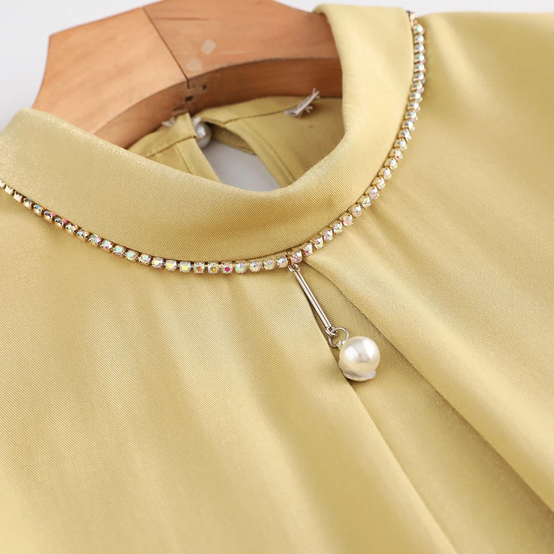 Женская блестящая блузка Lenshin рабочая одежда высокого качества женские топы для