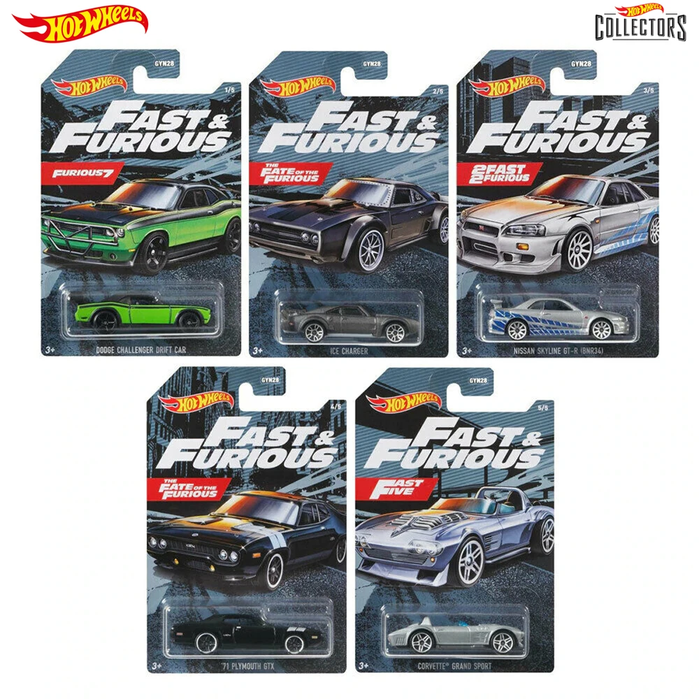 Чехол металлический с надписью Hot Wheels Форсаж издание 2021 г. Paul Walker Nissan Skyline R34