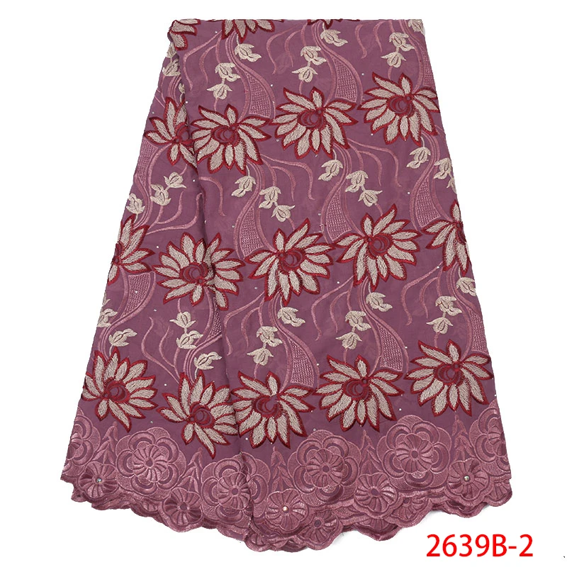 African fabric lace 2019 High quality swiss New voile in switzerland with embroidery stones KS2639B-3 | Аксессуары для одежды