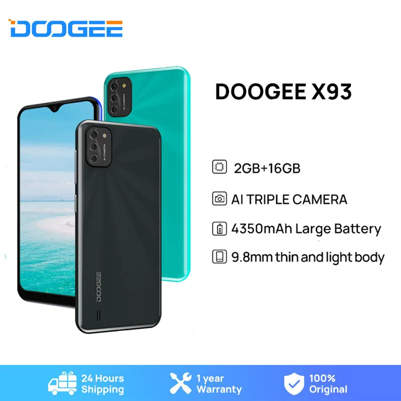Смартфон DOOGEE X93 9 8 мм тонкий светильник корпус Android 10 тройная камера с ии Мп экран