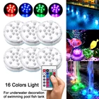 Погружной светодиодный ночник для плавания в бассейне, подводный RGB-светильник с 10 светодиодный одами и дистанционным управлением, работает от батареи, точечный светильник, украшение