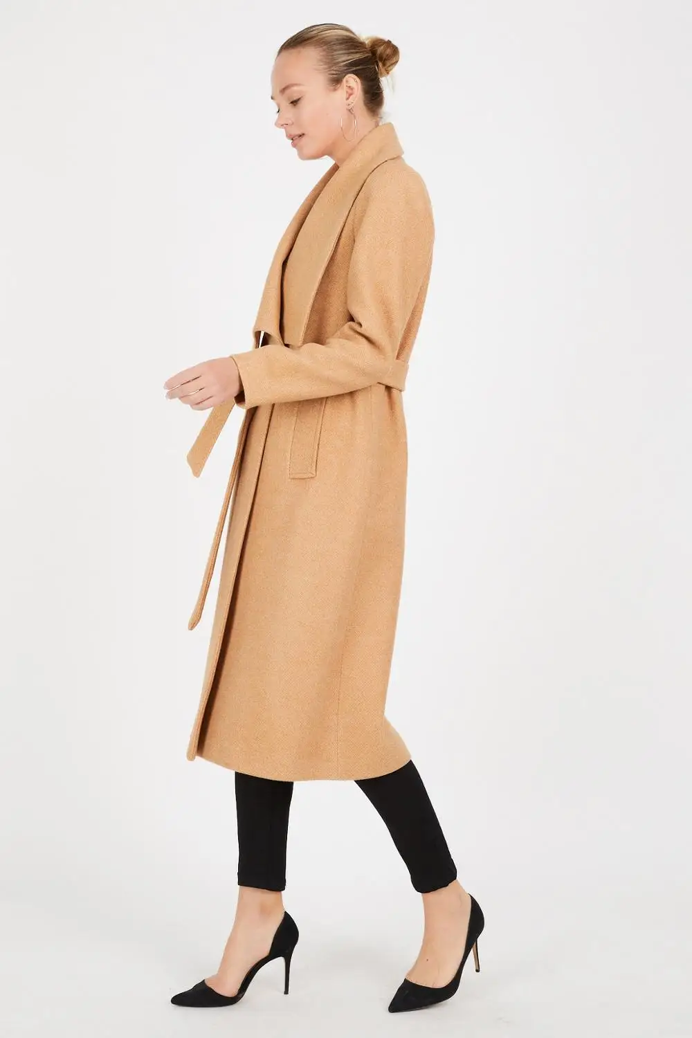 

Women's Coat Wide Collar Wool Cachet Fabric Brand Name NFree