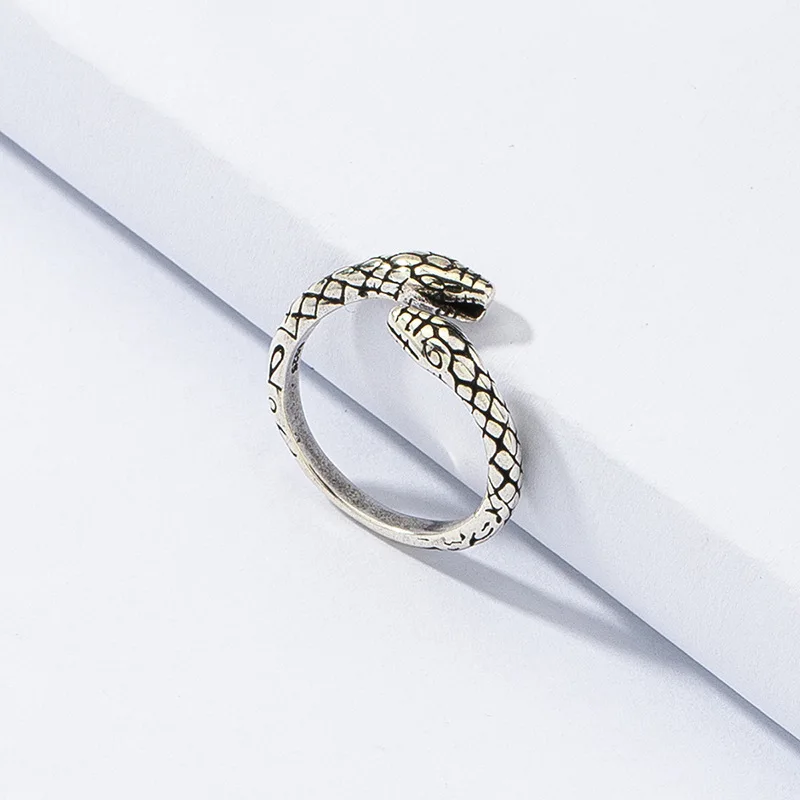 

1 Piece European New Retro Punk Exaggerated Spirit Snake Ring Fashion Personality Stereoscopic Opening Adjustable Ring Jewelry