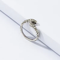 1 piece european new retro punk exaggerated spirit snake ring fashion personality stereoscopic opening adjustable ring jewelry