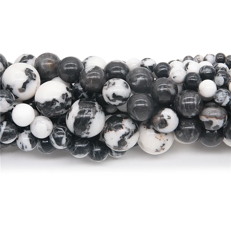 

Natural Mineral Stone Zebra Jasper Beads Round 4-12mm In Diameter For DIY Jewelry Making Findings Material
