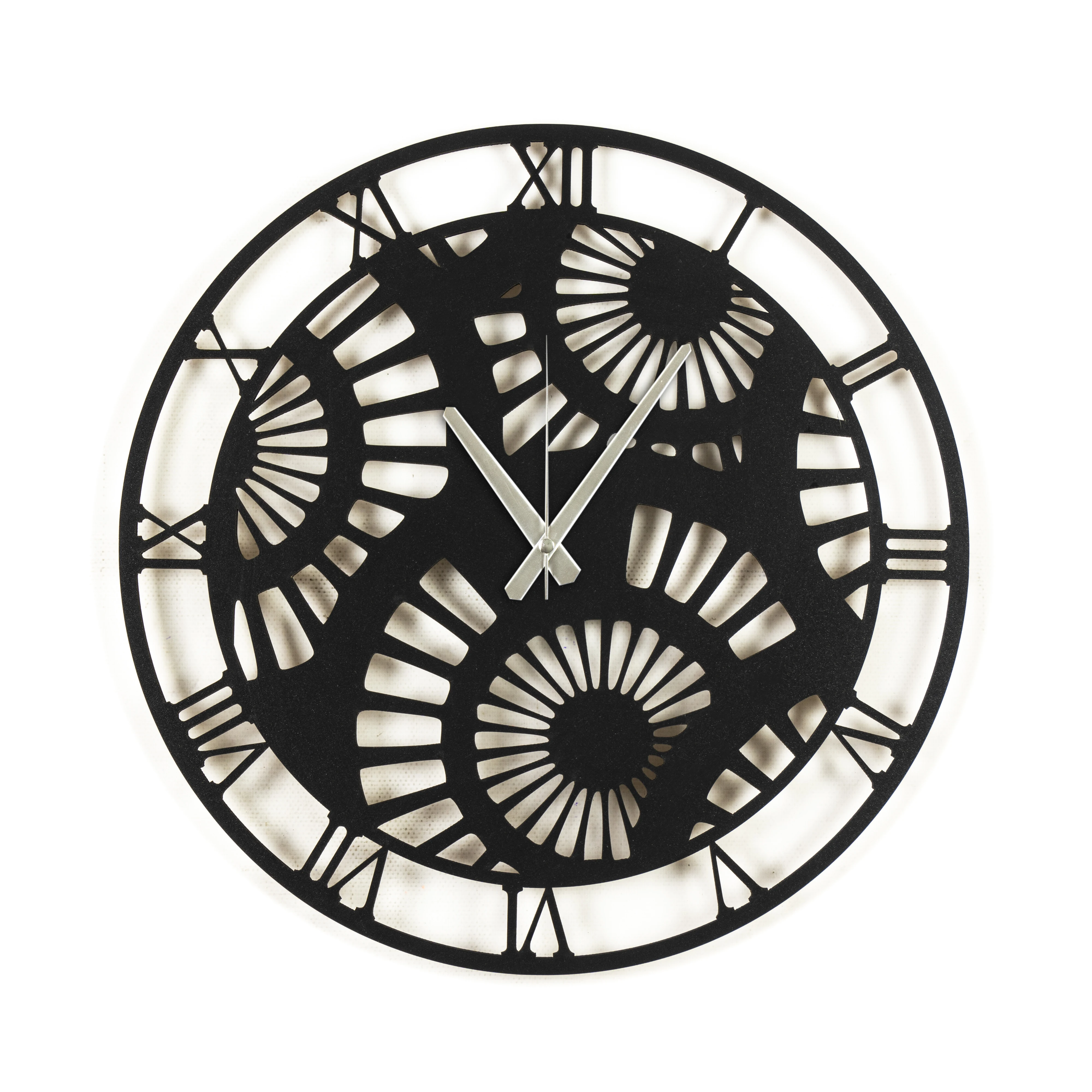 

Jolly Pattern Wooden Circular Wall Clock Modern Abstract Design Home Style Luxury Decoration Art Decor For Living Room Quartz Silent Mechanism Vintage Large Office Kitchen Decorative Bedroom Study