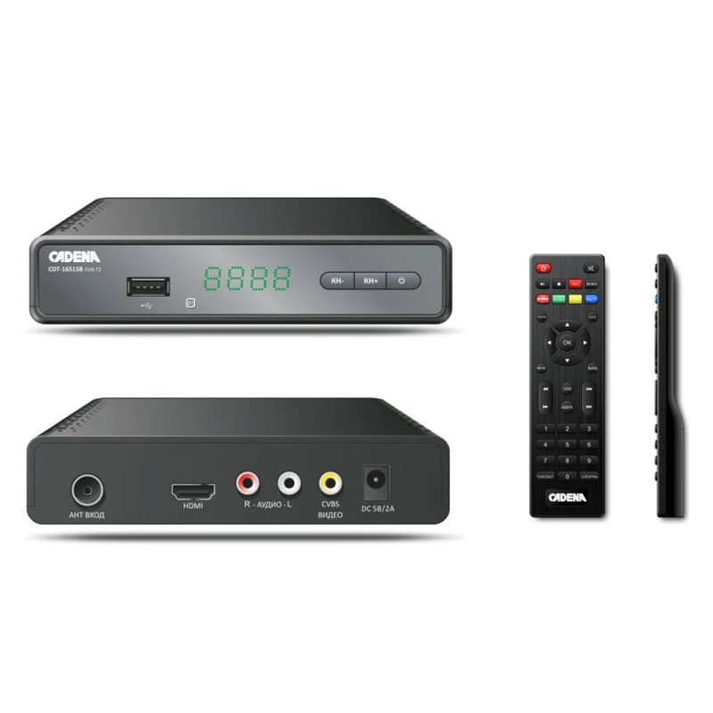 Приставка для Цифрового ТВ Cadena CDT-1651SB ТВ-приемник с поддержкой USB DVB T2 | Электроника