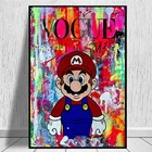 Картина на холсте Марио карт с граффити, постер, поп-арт, рисунок на стену, картина для гостиной, спальни, фрески, украшение