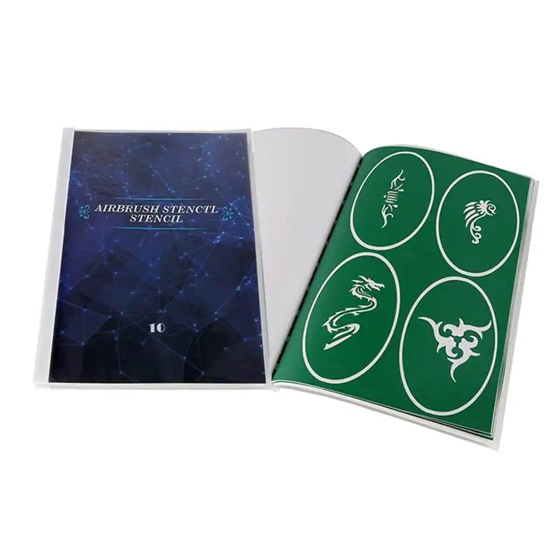 Лидер продаж книжка #10 высококачественный трафарет с блестками для татуировок