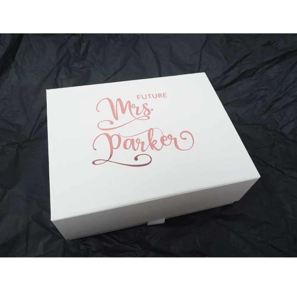 Розовое золото элегантная Свадебная подарочная коробка на заказ спасибо вы