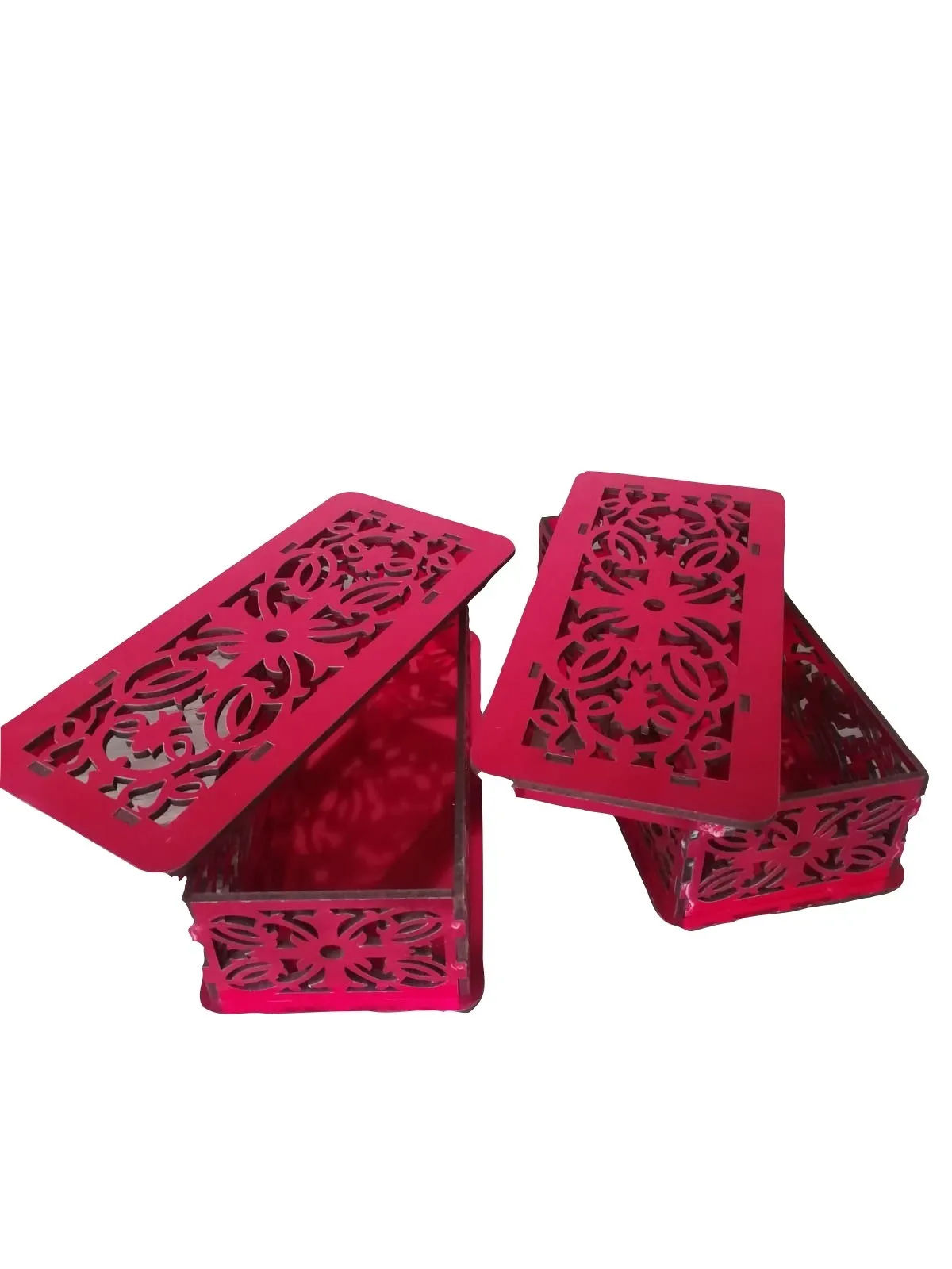 

Decorative Design Red Bright Wood Multi-Purpose Box Romantic Quality Special Goods Storage Gift Lovers Birthday