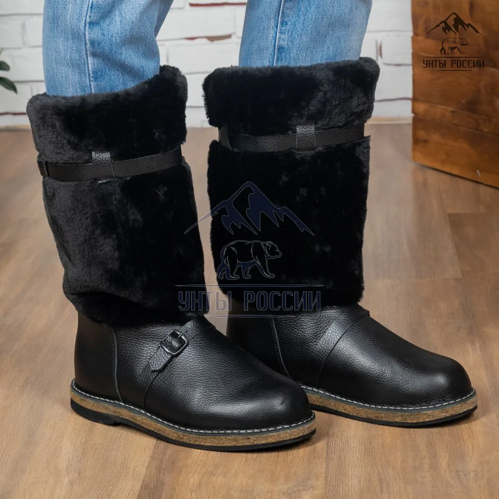 Унты мужские натуральные высокие войлочная и литая подошва зимние сапоги