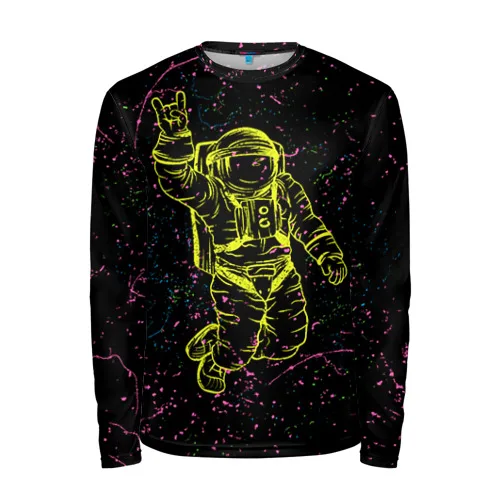 Мужской лонгслив 3D Космический рок для мужчин спорта и отдыха путешествий