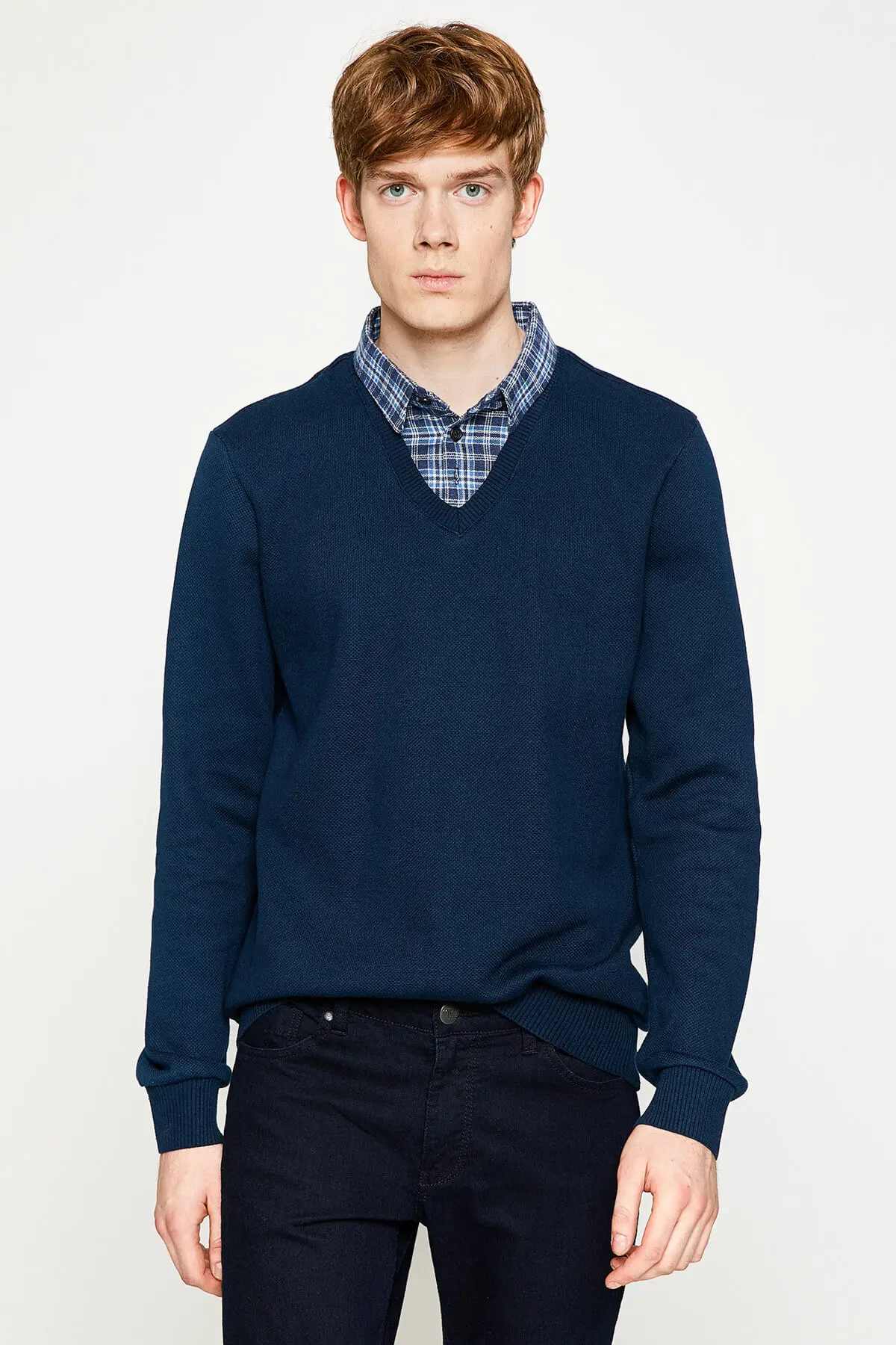 Мужской темно-синий свитер Koton 8 KAM91416NK |