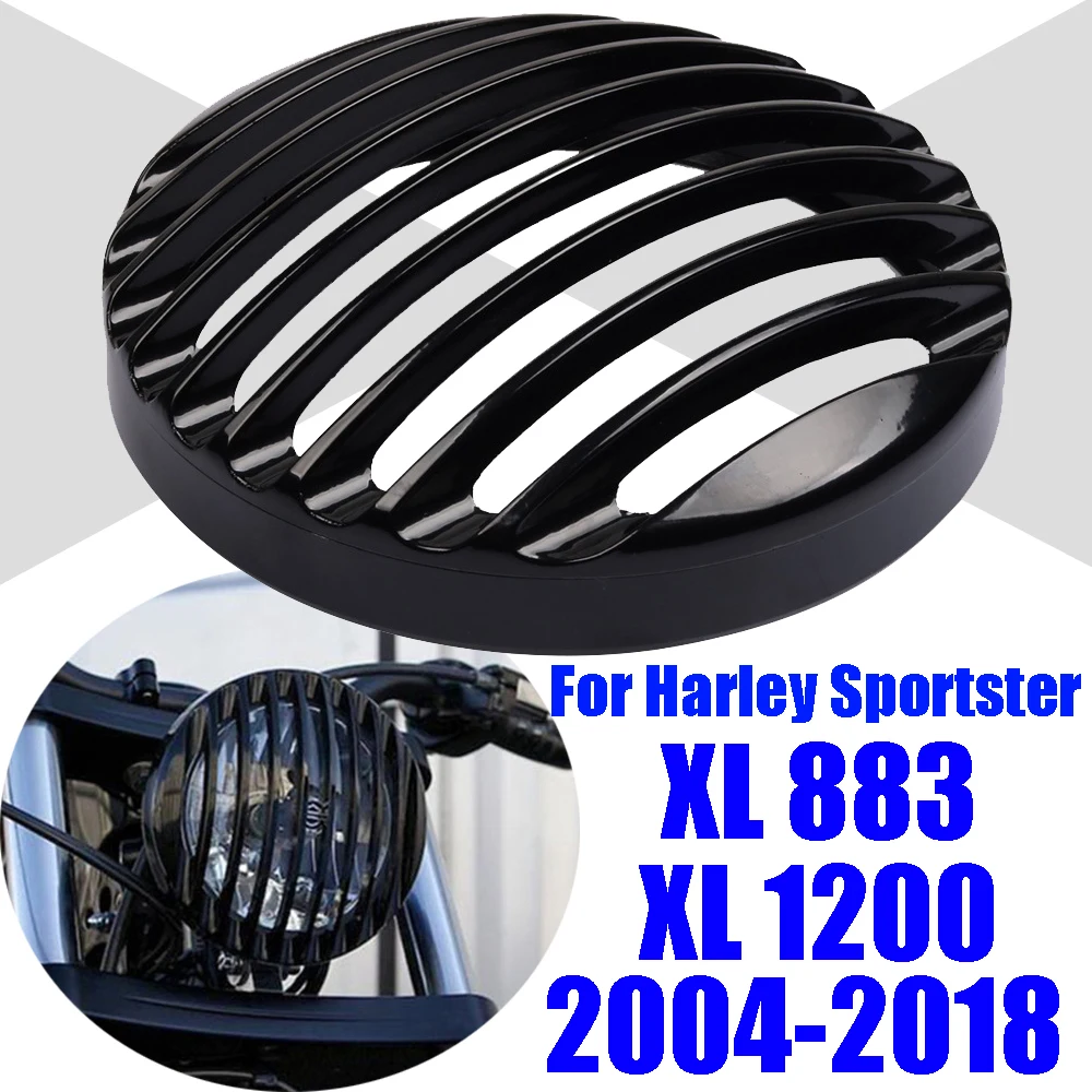 

For Harley Sportster XL 883 Iron 1200 XL883 Custom XL1200C Motorcycle Accessories Headlamp Headlight Cover Grill Guard Protector