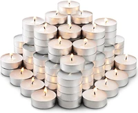 50 pcs votive candle unscented tea lights candles in bulk white smokeless dripless long lasting candles small mini tealight