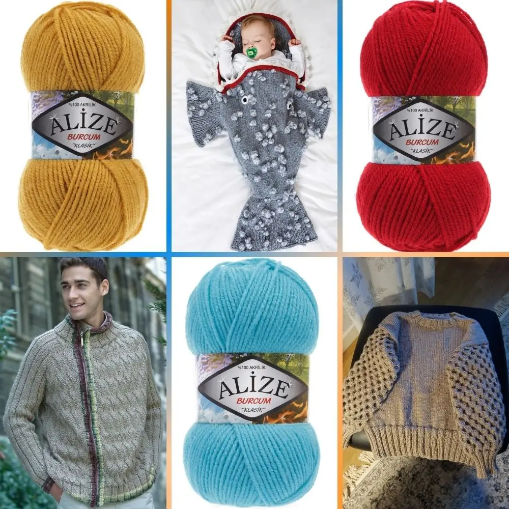 Пряжа для ручного вязания Alize Burcum Klasik Ball 100 грамм 210 метров Акрил Осень / Зима