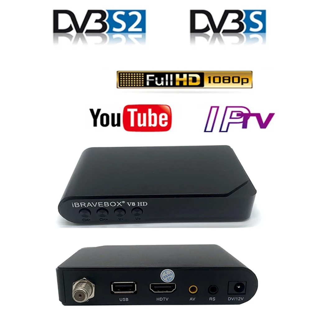 

iBRAVEBOX V8 HD Satellite Receiver Digital H.264 Full HD 1080P DVB S2 Support USB WiFi MT 7601 Youtobe Digital Decorder