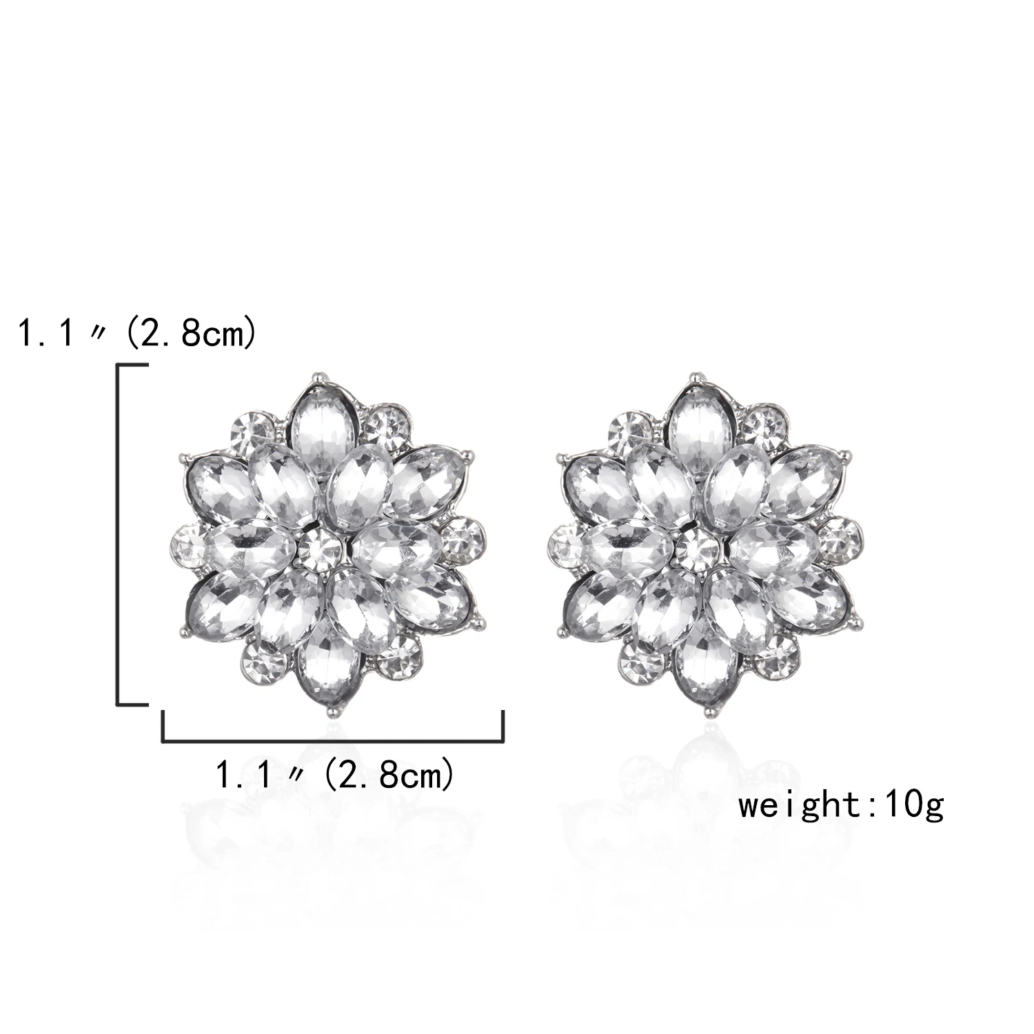 Женские серьги-гвоздики с кристаллами | Украшения и аксессуары