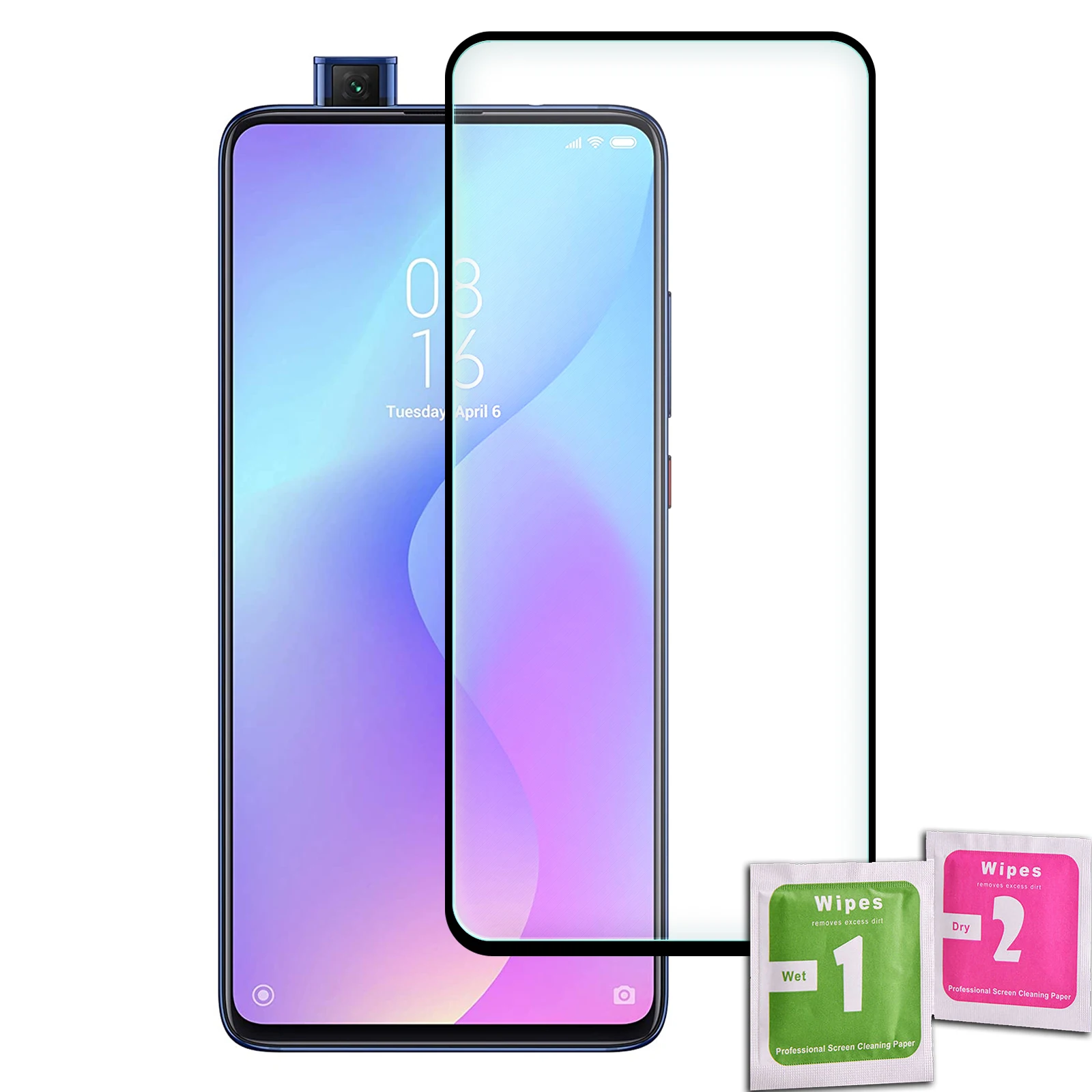 Закаленное стекло для защиты экрана XIAOMI MI 9T Черная передняя панель полное