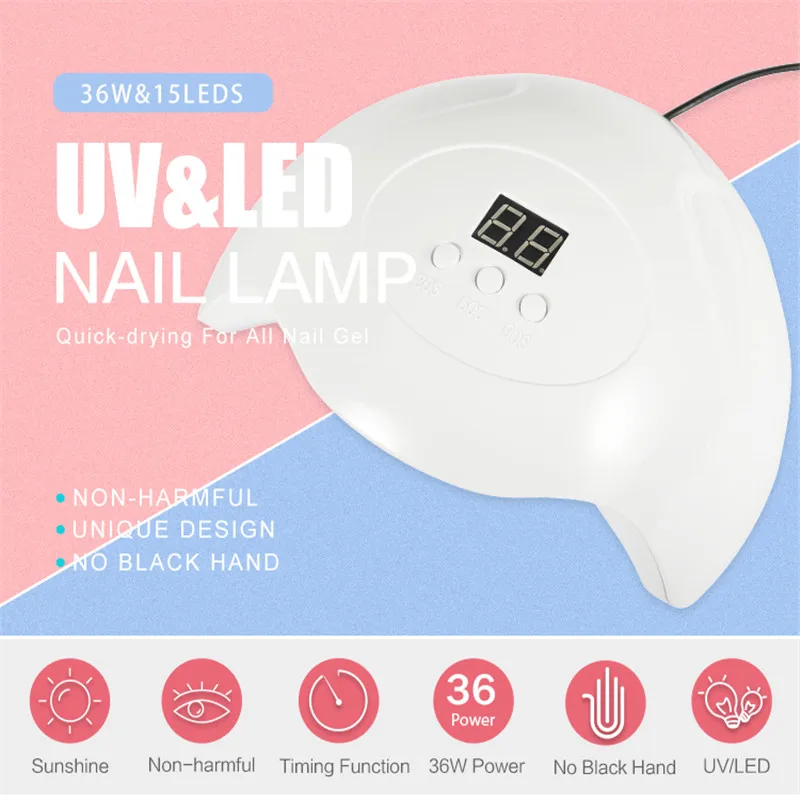 TP 36W Светодиодная УФ лампа для ногтей белая 15 шт. светодиодная Сушилка всех гель