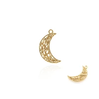 10pcs golden moon charm cz moon pendant golden moon charm exquisite moon charm diy jewelry accessories